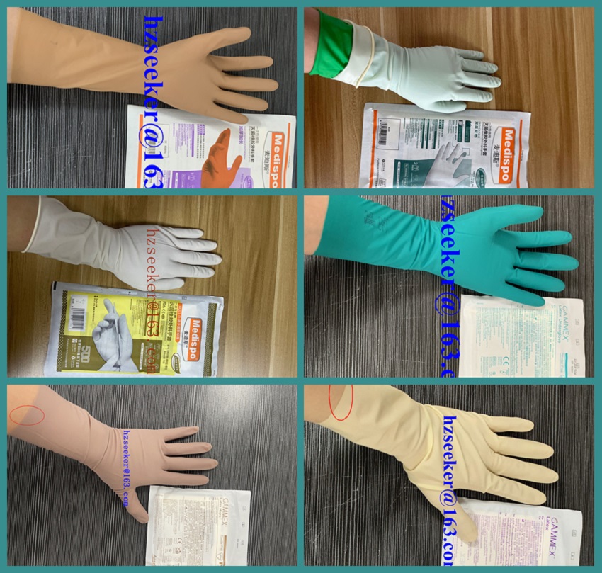 Medical Gloves - グローブセット（6組）12インチ ブランド：アンセル、メディスポ、ラテックス手術用手袋、パウダーフリー