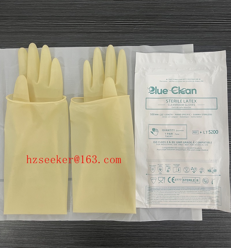 Medical Gloves - ブルークリーン LT5200 (1ペア) 20インチ クリーンルーム用ラテックス手袋 ISOクラス4