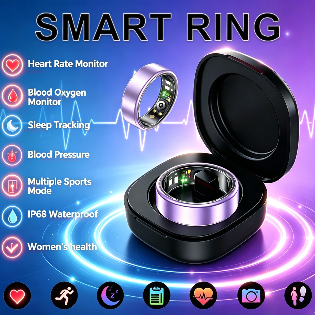 Blood Pressure Monitor - 2026 スマートリング 血圧 心拍数 睡眠モニタリング スマートリング