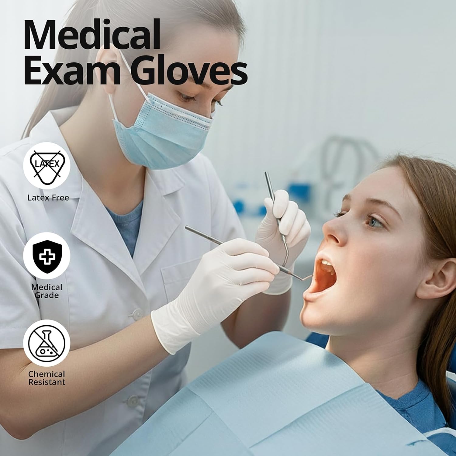 耐久性の高い白いニトリル手袋、滑り止め＆耐切創性、キッチン、 - Medical Gloves のレビューと価格