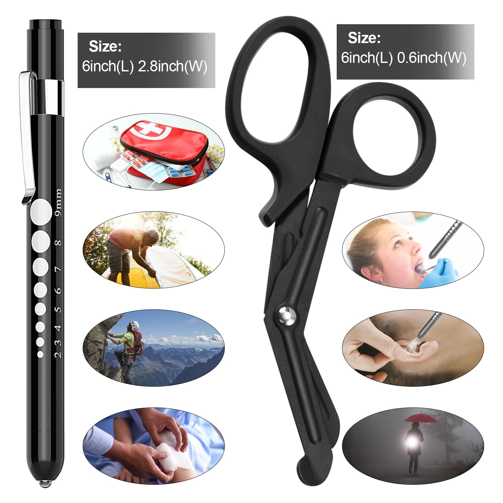 2/4個入り医療用ハサミとペンライト、看護師用医療用品、医療 - Medical Scissors のレビューと価格